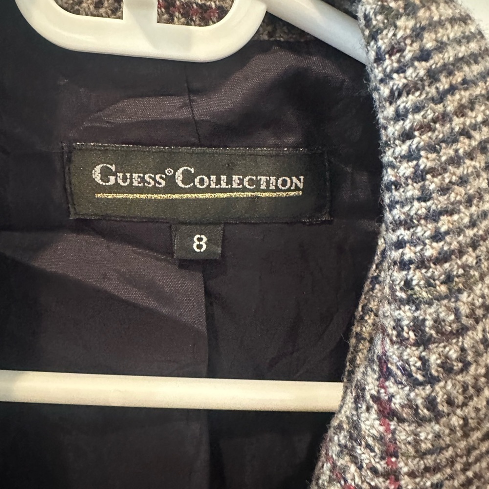 Guess Collection Gray And Red Patterned Blazer - image 3